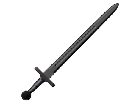 Cold Steel CS92BKS Medieval Training Sword 32.25" Sword Plain Black Polypropylene Blade/7.25" Black Polypropylene Handle