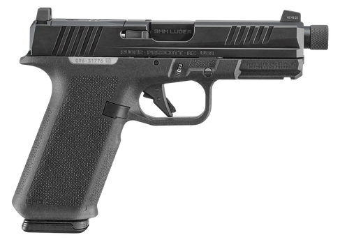 Ruger 19445 RXM  9mm Luger 17+1 4.50" Black FNC Nitride Alloy Steel Threaded Barrel & Optic Ready/Serrated Slide, Black Polymer Frame w/Accessory Rail, Textured Grip, RMR/RMSc/DeltaPoint Pro Footprint