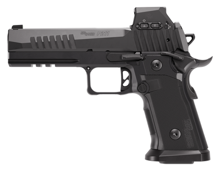 Sig Sauer 211F9GT5RXSL P211 GT5 w/Optic Full Size 9mm Luger 21+1 5" Black Barrel, Black Nitron Stainless Steel Serrated w/Optic Slide & Frame w/Beavertail & Picatinny Rail, G10 Grip Panels, Sig ROMEO-