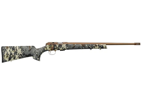 CZ-USA 02322 CZ 457 American Hunter 22 LR 5+1 20" Bronze Cerakote Steel Barrel, Bronze Cerakote Drilled & Tapped Steel Receiver, Veil Camo Fixed Synthetic Stock