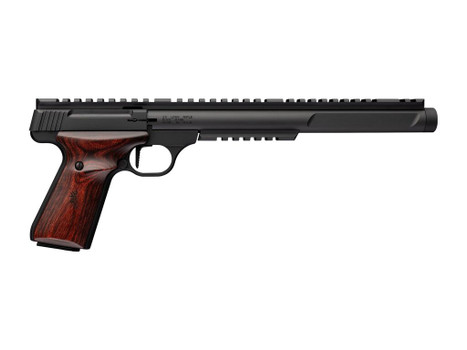 Browning 051613490 Buck Mark Hunter Varmint SR 22 LR 10+1 10.50" Matte Black Threaded Barrel, Matte Black Aluminum Frame w/Top & Lower Picatinny Rail, Rosewood Laminate w/Buckmark Grip