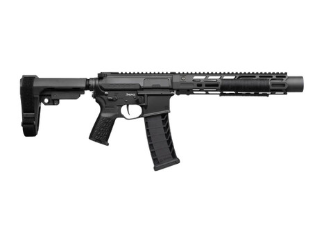 CMMG 94A68CD-AB Zeroed Banshee Mk4 9mm Luger 33+1 6.50" Black Nitride Threaded Barrel, Black Armor Cerakote Aluminum Receiver w/Picatinny Rail, M-LOK Handguard, Black Polymer CMMG RipBrace, CMMG Zeroe