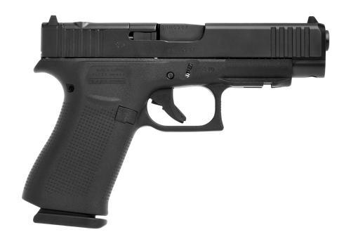 Glock PA4850203FR G48  Slim Compact 9mm Luger 15+1 4.17" Black GMB Barrel, Black nDLC Optic Ready/Serrated Steel Slide, Black Polymer Frame w/Beavertail & Front Rail, Black Textured Polymer Grip, Righ