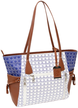 BDOG BDP-086     TOTE STYLE PURSE W/HLSTR  WHT/BLU