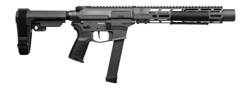 CMMG 99A6832-TNG Zeroed Banshee MkGs 9mm Luger 33+1 6.50" Black Nitride Threaded Barrel, Tungsten Cerakote Aluminum Receiver w/Picatinny Rail, M-LOK Handguard, Black Polymer CMMG RipBrace, CMMG Zeroed