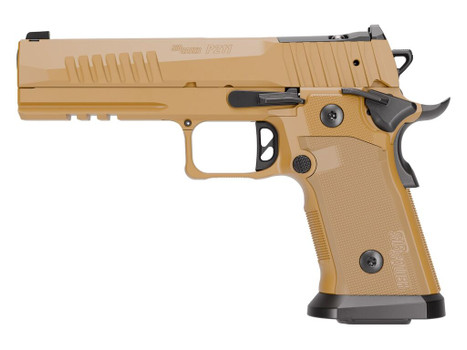 Sig Sauer 211F9GT5COY P211 GT5 Full Size 9mm Luger 21+1 5" Black Barrel, Coyote Cerakote Stainless Steel Optic Ready/Serrated Slide & Frame w/Beavertail & Picatinny Rail, G10 Grip Panels, SIGLOC-PRO