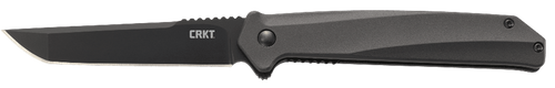 CRKT K500GKP Helical  3.52" Folding Tanto Plain Black Oxide D2 Steel Blade/ Black Aluminum Handle Includes Pocket Clip                                                                                  