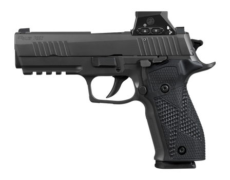 Sig Sauer 226X9RXSL10 P226 w/Optic Full Size 9mm Luger 10+1 4.40" Black Bull Barrel. Matte Black DLC Stainless Steel Serrated w/Optic Slide. Black Anodized Alloy Frame w/Picatinny Rail. Black Hogue G1