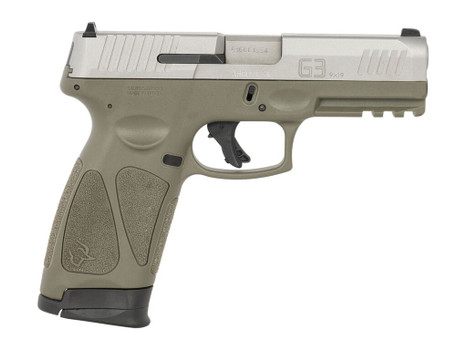Taurus 1-G3B949O G3 Full Size 9mm Luger 17+1 4" Matte Stainless Steel Barrel & Serrated Slide, OD Green Cerakote Polymer Frame w/Picatinny Rail, Textured Grip