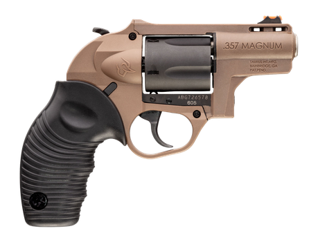Taurus 2-605021B 605 Poly Protector Small 357 Mag/38 Special +P 5 Shot 2" Brown Polymer Stainless Steel Barrel, Matte Black Oxide Cylinder, Brown Polymer Alloy Steel Frame, Black Ridged Rubber Grip, T