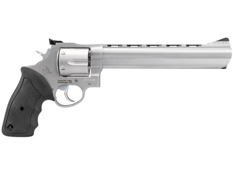 Taurus 2-440089 44 Large 44 Rem Mag 6 Shot 8.37" Matte Stainless Ported Barrel, Cylinder & Frame, Black Finger Grooved Rubber Grip, Transfer Bar Safety, Exposed Hammer