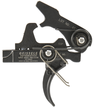 Geissele Automatics 05400 SSP  Single-Stage Curved Trigger with 3-3.75 lbs Draw Weight & Black Oxide Finish for AR-Platform                                                                             