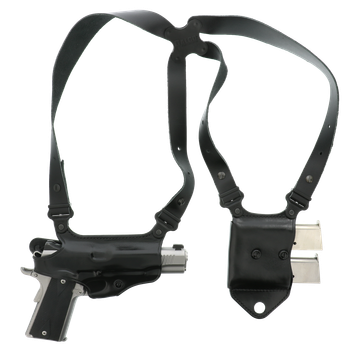 Galco MCII212B Miami Classic II Shoulder System Size Fits Chest Up To 56" Black Leather Harness Fits 1911 Fits 3.50" Barrel Right Hand                                                                  