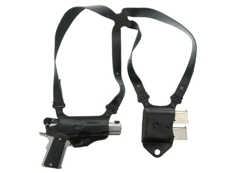 Galco MCII212B Miami Classic II Shoulder System Size Fits Chest Up To 56" Black Leather Harness Fits 1911 Fits 3.50" Barrel Right Hand