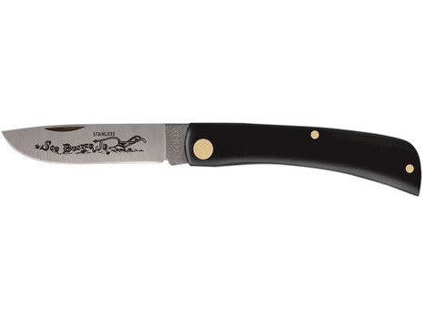 Case 00095 Sod Buster Jr. 2.80" Folding Skinner Plain Etched As-Ground Stainless Steel Blade Black Synthetic Handle