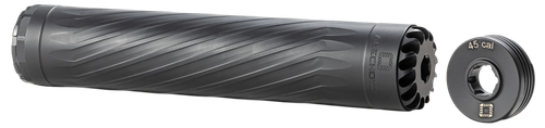 Anechoic X45LB Anechox 45L  45CAl/458WinMag Black Stainless Steel/Titanium 1 3/8"x24 w/ 5/8"x24 DTA                                                                                                     