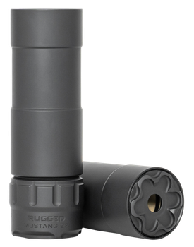 Rugged Suppressor P5122 Mustang 22 22 LR 1.06" D 1/2"-28 tpi 113dB At Ear Black High Temp Cerakote 7075-T6 Aluminum Baffles/Tube Titanium Mount                                                         