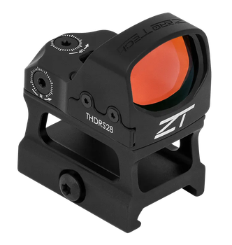 Zero Tech Optics THDRS28H Thrive HD w/High Mount Black 1x28mmx20mm, 3 MOA Red Dot Reticle Picatinny Rail/RMR Footprint Mount                                                                            