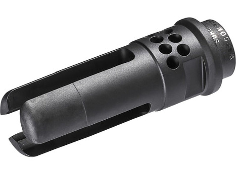 SureFire WARCOMP7625824 Warcomp QD Flash Hider 30 Cal (7.62mm) 5/8"-24 tpi, Open Tine 3-Prong, Ported Black Stainless Steel for AR/M4-Platform (SOCOM Suppressor Compatible)
