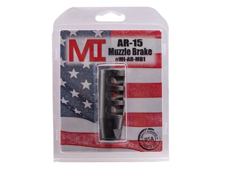 Midwest Industries MIARMB1 Muzzle Brake Black Phosphate Steel with 1/2"-28 tpi Threads for 223 Rem, 5.56x45mm NATO AR-Platform