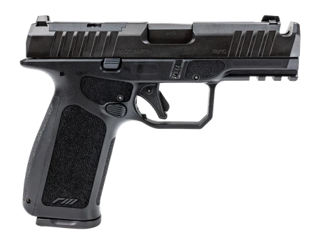 Rost Martin RM1XBC1 RM1X Comp Compact 9mm Luger 10+1 4" Black Compensated Match Grade Barrel, Black Nitrocarburized Optic Ready/Serrated Slide, Black Polymer Frame w/Picatinny Rail, Interchangeable Ba