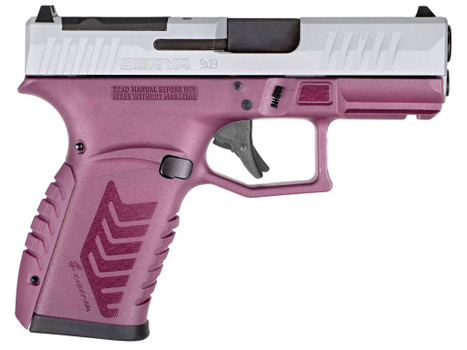 Derya Firearms DY9Z.BCS.TR DY9Z Sports South Exclusive Micro-Compact 9mm Luger 15+1 3.50" Black Barrel, Silver Optic Ready/Serrated Slide, Black Cherry Polymer Frame w/Accessory Rail, Interchangeable