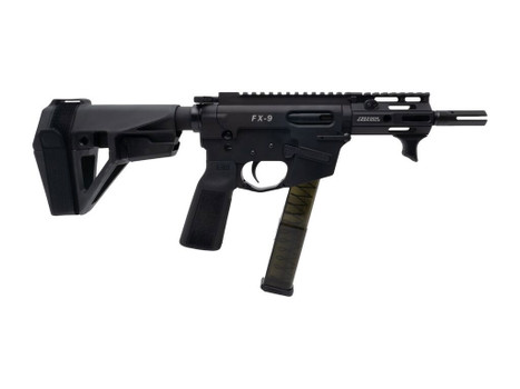 Freedom Ordance FX9P4E-BLK FX9P Elite 9mm Luger 4" Black Nitride Threaded Barrel, Black Anodized Aluminum Receiver w/Picatinny Rail, M-LOK Handguard, Black Polymer SB Tactical SBA5 Brace, Black Polyme