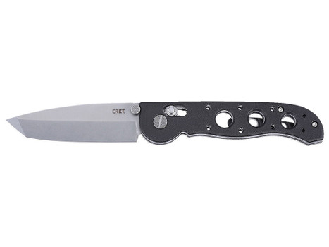 CRKT M16-02X M16 02X Folder 3.11" Folding Tanto Plain Stonewashed D2 Steel Blade, Black Grivory Handle