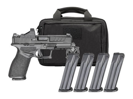 Springfield Armory EC9409BFCLCPAC Echelon 40F.C Gear Pac 9mm Luger 10+1 4" Black Melonite Barrel, Steel Optic Ready/Serrated Slide, Black Polymer Frame w/Picatinny Rail, Ambidextrous