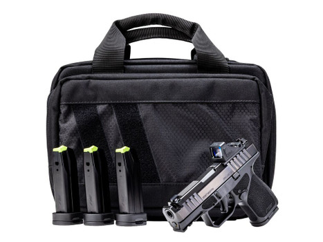 Rost Martin RM1SBLKOSP10CA(COMP)-P RM1S Comp Bundle *CA Compliant 9mm Luger 10+1 3.60" Compensated Barrel, Black Nitron Steel Integrated Compensator/Serrated w/Optic Slide, Black Polymer Frame w/Picat
