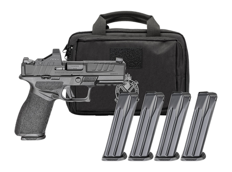 Springfield Armory EC9409BFCCAPAC Echelon 40F.C Gear Pac *CA Compliant 9mm Luger 10+1 4" Black Melonite Barrel, Steel Optic Ready/Serrated Slide, Black Polymer Frame w/Picatinny Rail, Ambidextrous    