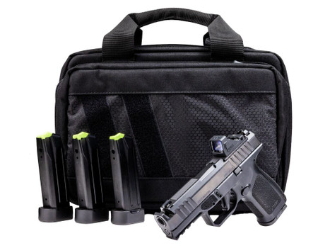 Rost Martin RM1CBLKOSP10CA(COMP)-P RM1C Comp Bundle *CA Compliant Compact Frame 9mm Luger 10+1 4" Compensated Barrel, Black Nitron Steel Integrated Compensator/Serrated w/Optic Slide, Black Polymer Fr