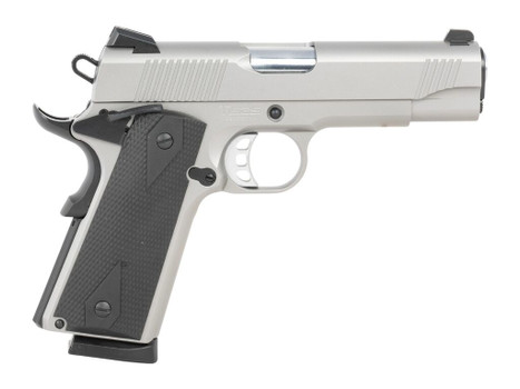 Tisas Arms 10100123 1911 Carry 45 ACP 8+1 4.25" Stainless Steel Serrated Slide & Frame w/Beavertail, Black Rubber Grip
