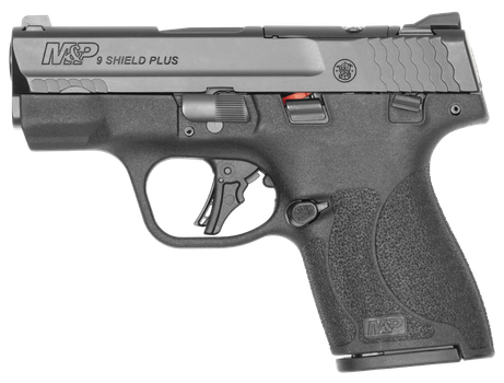 Smith & Wesson 14280 M&P9 Shield Plus Micro-Compact 9mm Luger 10+1 3.10" Black Armornite Stainless Steel Barrel & Optic Ready/Serrated Slide, Black Polymer Frame, Black Textured Grip                  