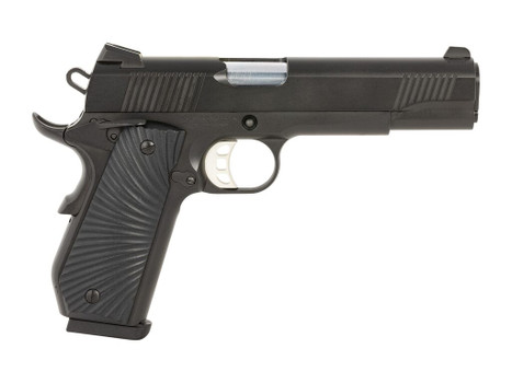Tisas Arms 10100502 1911 Duty 45 ACP 8+1 5" Stainless Steel Barrel, Black Cerakote Carbon Steel Serrated Slide & Frame w/Beavertail, Black G10 Starburst Grip