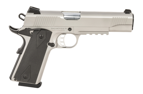 Tisas Arms 10100533 1911 Duty 45 ACP 8+1 5" Stainless Steel Barrel, Serrated Slide & Frame w/Picatinny Rail, Black Rubber Grip                                                                          