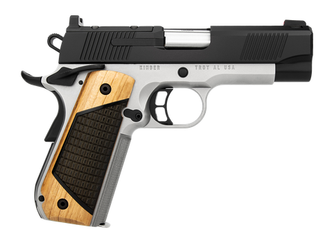Kimber Mfg, Inc 3500403 Next Generation Pro 9mm Luger 9+1 4" Stainless Crowned Bull Barrel, KimPro Black Stainless Steel Optic Ready/Serrated Slide, Matte Stainless Steel Frame w/Beavertail, Black Wal