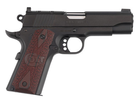 Colt Mfg O4940XE-OR Commander Combat 45 ACP 8+1 4.25" Stainless Barrel, Matte Black Carbon Steel Optic Ready/Serrated Slide, Matte Black Anodized Steel Frame w/Beavertail, Black Cherry G10 Grip, Ambid