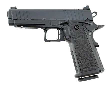 Tisas Arms 12500018 1911 DS Carry 9mm Luger 17+1 4.25" Black Cerakote Carbon Steel Serrated Slide, Black Cerakote Carbon Steel Frame w/Accessory Rail & Beavertail, Polymer Grip                        