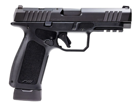 Rost Martin RM1FBLKOSP10CA RM1F 9mm Luger 10+1 4.50" Black Match Grade Barrel, Black Nitron Steel Optic Ready/Serrated Slide, Black Polymer Frame w/Picatinny Rail, RMR Footprint, Ambidextrous