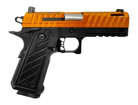 Live Free Armory HG8643-N Apollo 11 V2 Compact 9mm Luger 18+1 4.15" Stainless Barrel, Copper FX Cerakote Steel Optic Ready/Serrated Slide, Black Cerakote Steel Frame w/Beavertail & Picatinny Rail, Bla
