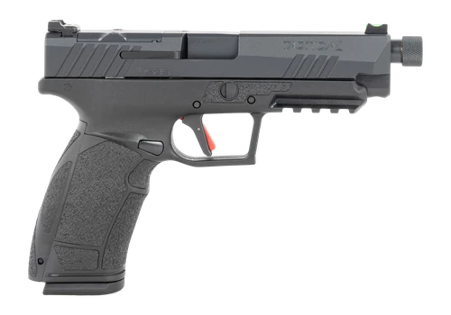 Tisas Arms 15000201 PX-9  9mm Luger 20+1 5.10" Black Threaded Barrel, Black Cerakote Carbon Steel Optic Cut/Serrated Slide & Frame w/Picatinny Rail, Black Rubber Grip, RMR Footprint                   
