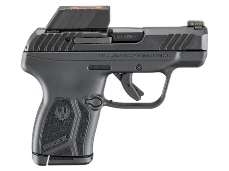 Ruger 13758 LCP Max Compact Frame 380 ACP 10+1 2.80" Black Nitride Barrel, Black Nitride Alloy Steel Serrated Slide, Black Polymer Frame Textured Grip, Ruger ReadyDot Reflex Sight