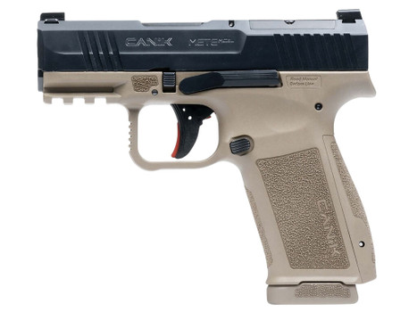 Canik HG7884CABD-N Mete MC9L *CA Compliant 9mm Luger 10+1 3.18" Black Steel Barrel, Black Nitride Steel Serrated Slide, Flat Dark Earth Polymer Frame w/Picatinny Rail, Interchangeable Backstrap Grip