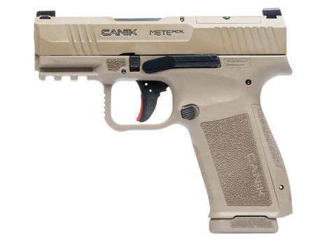 Canik HG7884CAD-N Mete MC9L *CA Compliant 9mm Luger 10+1 3.18" Black Steel Barrel, Desert Cerakote Steel Serrated Slide, Flat Dark Earth Polymer Frame w/Picatinny Rail, Interchangeable Backstrap Grip