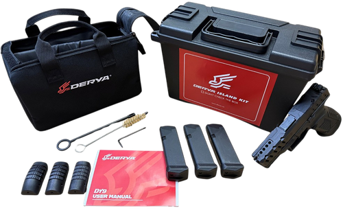 Derya Firearms DY9.ISL.US DY9 Island Kit 9mm Luger 15+1 3.86" Black Melonite Steel Barrel, Black Melonite Steel Optics Ready/Serrated Slide, Black Melonite Polymer Frame, RMR Footprint                