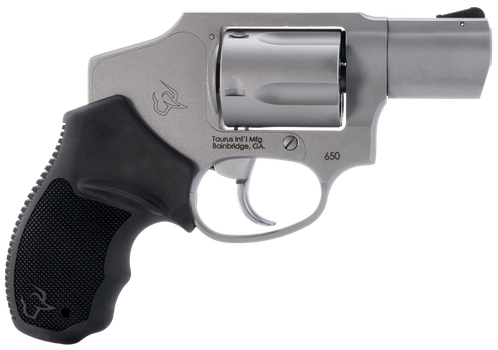 Taurus 2-650129 650  Small 357 Mag 38/Special +P 5 Shot 2"  Stainless Steel Barrel, Cylinder & Frame, Black Rubber Grip, Transfer Bar Safety, Concealed Hammer                                          