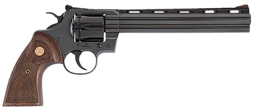 Colt Mfg PYTHONBP8WTS Python  357 Mag/38 Special 6 Shot 8" Blued Carbon Steel Vent Rib Barrel, Cylinder & Frame, Wood Grip, Exposed Hammer                                                              