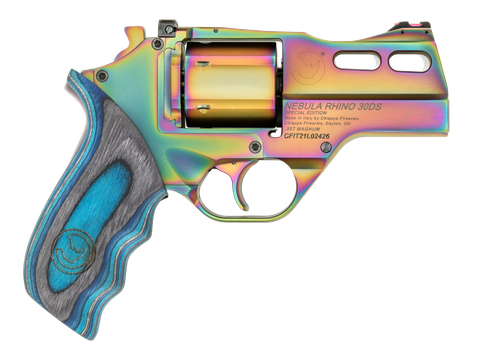 Chiappa Firearms 340354 Rhino 30DS 357 Mag 6 Shot 3" Nebula PVD Steel Barrel & Cylinder, Nebula PVD Alloy Frame, Blue Laminate Grip                                                                     