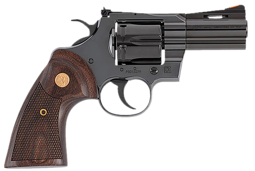 Colt Mfg PYTHONBP3WTS Python  357 Mag/38 Special 6 Shot 3" Blued Carbon Steel Vent Rib Barrel, Cylinder & Frame, Wood Grip, Exposed Hammer                                                              